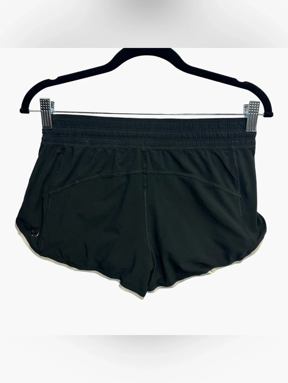 Lululemon Run Speed Short Size 2 Black Blue Stripe Lined 2.5” Running Shorts